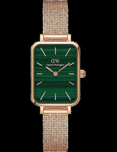 Daniel Wellington Quadro DW00100437 Women's Watch with Mesh Bracelet and Rectangular Dial
