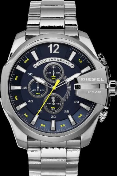 Montre Diesel DZ4465 Mega Chief en Acier Inoxydable Noir 51 mm