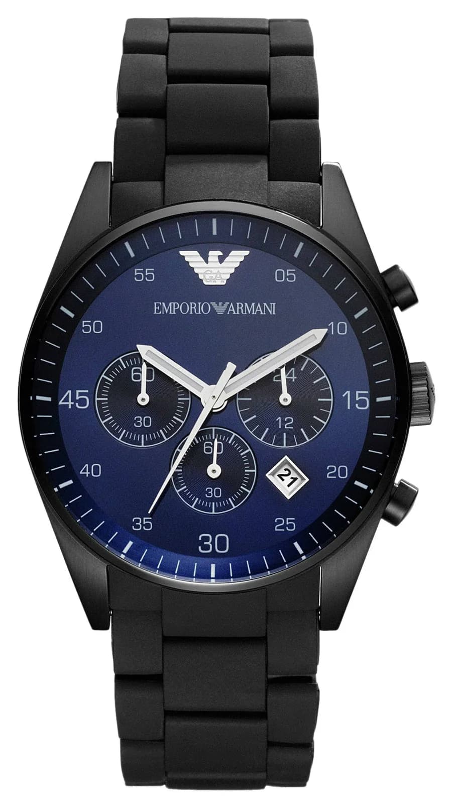 Montre Homme Emporio Armani AR5921 Noir Mat et Cadran Bleu