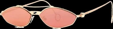 Lunettes de Soleil Fendi Baguette FE40114U-Y 33U doré rose Cat-eye avec chaine