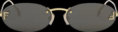 Lunettes de soleil Fendi First FE4075US en métal forme ovale vue 2