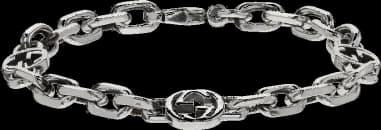 Bracelet Gucci en argent à chaîne et ferrure à logo GG