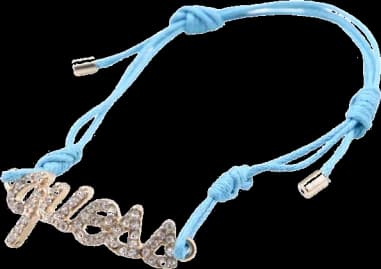 Bracelet cordon Guess ajustable logo incrusté de cristaux