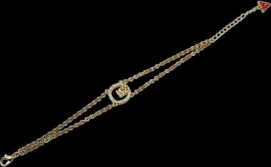 Bracelet Guess ajustable en métal plaqué doré lettre G sertie de cristaux