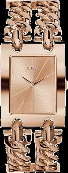 Guess Heavy Metal W1117L3 Women's Watch with Gold and Rose Gold Chain Bracelet