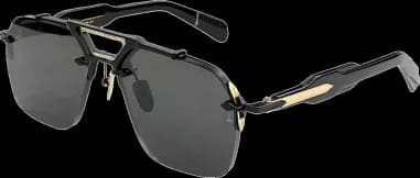 Lunettes de Soleil Jacques Marie Mage Silvertone aviator black/gold en aluminum magnesium