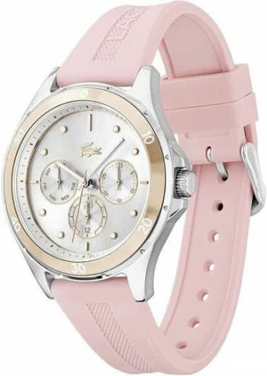 Montre Femme Lacoste Swing 2001245 bracelet silicone rose cadran multifonctions vue 2
