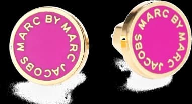 Boucles d'oreilles Marc by Marc Jacobs disque rose en acier doré