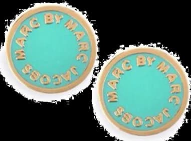 Marc by Marc Jacobs gold steel disc earrings