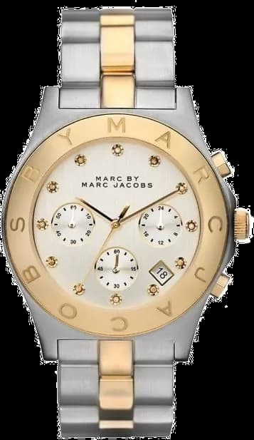 Montre Marc Jacobs Blade MBM3177 en acier argenté bi-colore