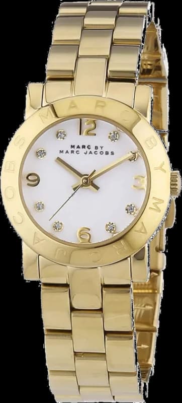 Marc Jacobs MBM3057 Watch in Yellow Gold-Plated Stainless Steel with Brilliant Indexes