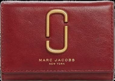 Portefeuille Marc Jacobs double J en cuir véritable rouge