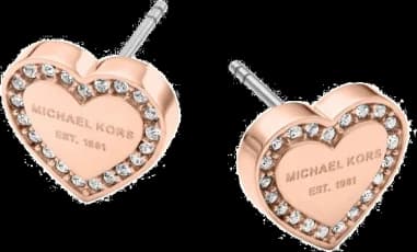 Boucles d'oreilles Michael Kors Heritage MKJ3967791 forme coeur en acier or rose