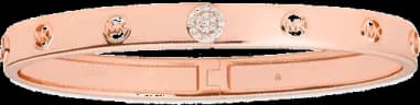 Bracelet rigide Michael Kors Premium en argent plaqué or rose logo MK