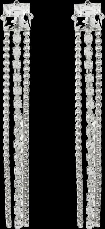 Boucles d'oreilles Miu Miu pendantes à franges incrustés de cristaux