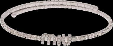 Collier Choker Miu Miu ras du coup à cristaux fantaisie avec logo