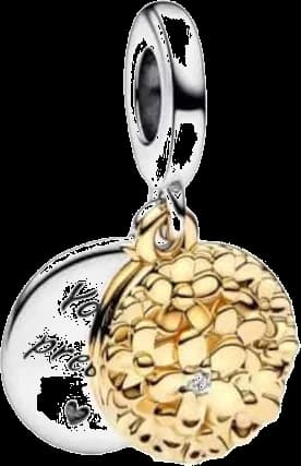 Charm Pendant Double Marguerite Bicolore - You are precious
