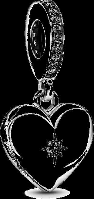 Charm Pendant Médaillon Cœur Ouvrable