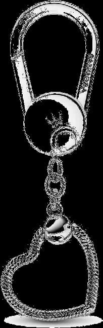 Porte clés pour femme Pandora Moments Argenté forme de coeur
