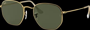 Lunettes de soleil Ray-Ban Hexagonal Flat Lenses RB3548 9196/31 dorés vert