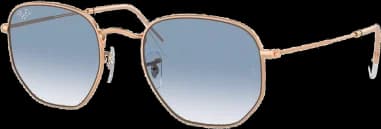 Lunettes de soleil Ray-Ban Hexagonal Flat Lenses RB3548 9202/3F doré or rosé bleu dégradés