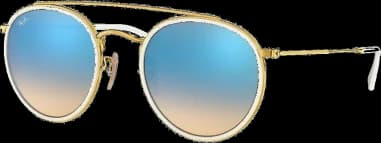 Ray-Ban Round Double Bridge Sunglasses RB3647N 001/40 Gradient Mirror Lenses