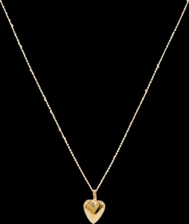 Collier Saint Laurent en métal doré a chaine avec pendentif coeur