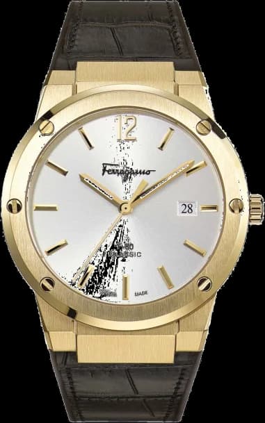 Salvatore Ferragamo SFDT00419 Watch in Steel with Brown Leather Strap