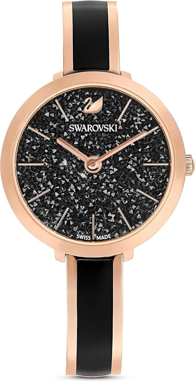 Swarovski 5580530 Crystalline Delight Black Steel and Rose Gold Watch