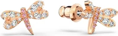 Boucles d’oreilles Swarovski Luna Pierced Libellules dorées rosé & cristaux