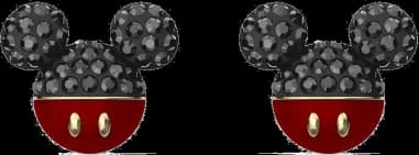 Boucles d'oreilles Swarovski Mickey & Minnie 5566691 plaqué or cristaux noirs