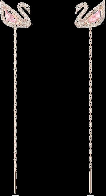 Swarovski Swan Drop Earrings 5469990 Rose Gold Plated Crystal Encrusted