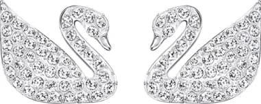 Swarovski Swan Lake Earrings 5177581 Rhodium Plated White Crystals