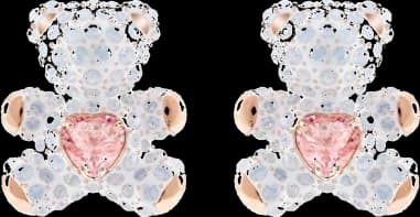 Boucles d'oreilles Swarovski Teddy 5447445 plaqué or rose incrusté de cristaux