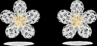 Boucles d'oreilles Swarovski Tough Flower 5136838 plaqué rhodium cristaux blancs