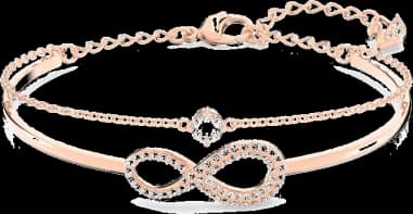 Bracelet Swarovski Infinity Plaqué or rose cristaux blancs