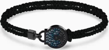 Bracelet Swarovski Togetherness 5561596 corde tressée noir cristaux bleus et noirs
