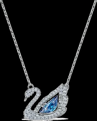 Collier Swarovski Dancing Swan pendentif cygne en métal rhodié