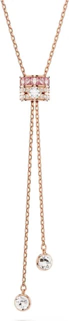 Collier Swarovski en Y Connexus 5690044 plaqué or rose cristaux blancs et roses