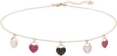 Collier Swarovski Ginger 5472449 choker plaqué or rose incrusté de cœurs en cristaux multicolores