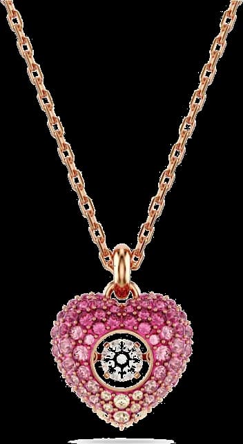 Collier Swarovski Idyllia 5683580 plaqué or rose cœur incrusté de cristaux