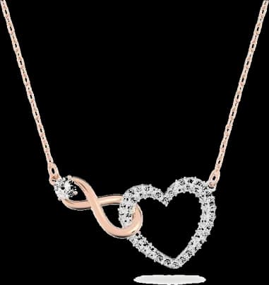 Collier Swarovski Infinity en métal plaqué or rose incrusté de cristaux