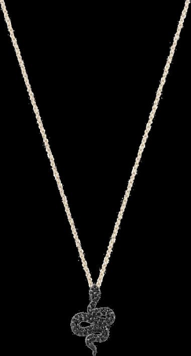 Collier Swarovski Leslie 5384396 plaqué or rose serpent incrusté de cristaux noirs