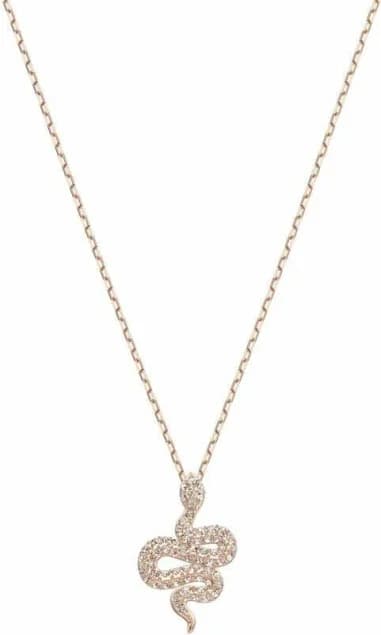 Collier Swarovski Leslie 5438404 plaqué or rose serpent incrusté de cristaux
