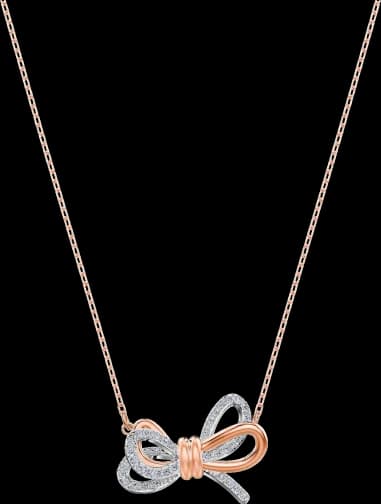 Collier Swarovski Lifelong 5440636 plaqué or rose nœud incrusté de cristaux