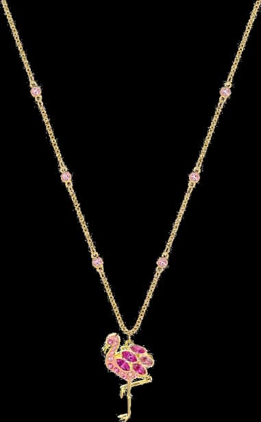 Collier Swarovski Lime Flamingo 5375303 plaqué or cristaux roses