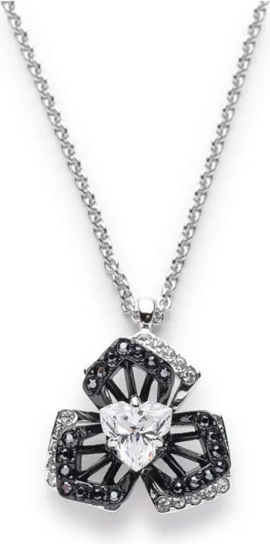 Collier Swarovski Linda 5372095 plaqué rhodium cristaux noirs et blancs
