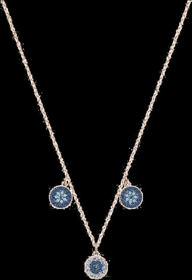 Collier Swarovski Luckily 5429129 plaqué or rose cristaux bleus et blancs