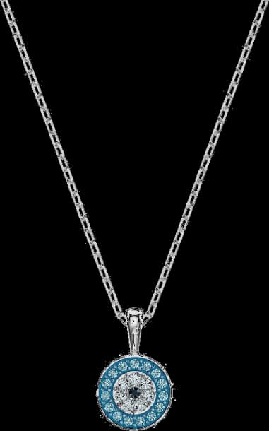 Collier Swarovski Luckily 5468918 pendentif bleu chaine en métal rhodié