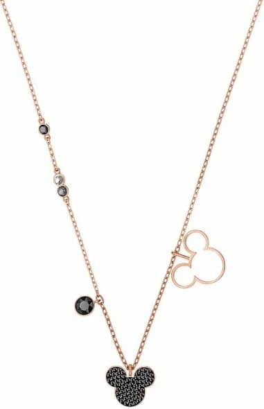 Collier Swarovski Mickey & Minnie 5429081 plaqué or rose cristaux noirs